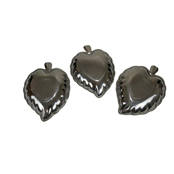 Decorative Set of 3 Vintage Silver Leaf Candy Dishes. 7 inch Dining Kitchen 8i - Picture 2 of 5